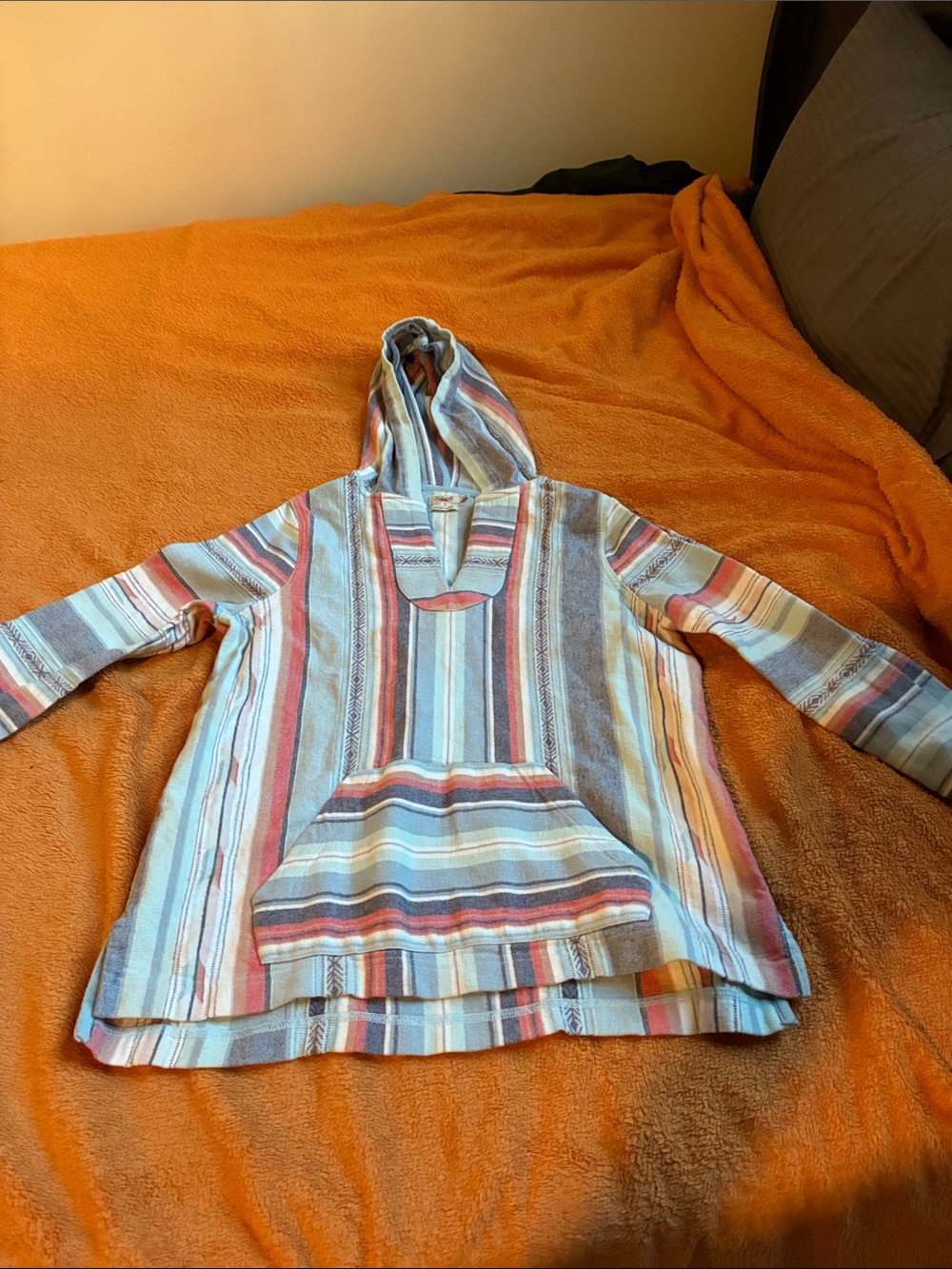 Faherty Kids Striped Hoodie - Blue, Pink & Cream